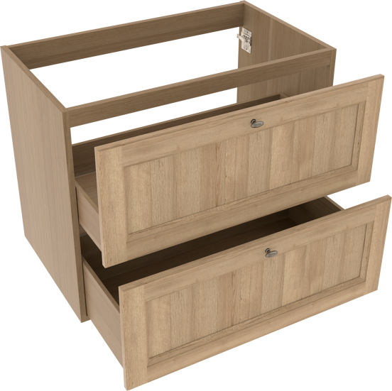 Balmani Lemon meuble sous-vasque a poser 90 x 55 cm chêne vieilli 2 tiroirs
