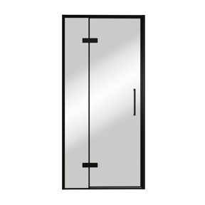 Balmani Senses Design douche draaideur links 100 cm x 210 cm Reflex spiegelglas, Zwarte profielen