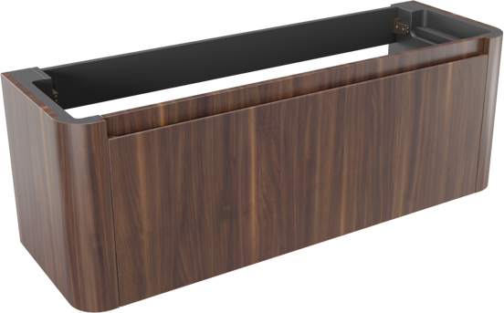 Storke Soft zwevende wastafelonderkast 140 x 46 cm Notenhout 2 lades