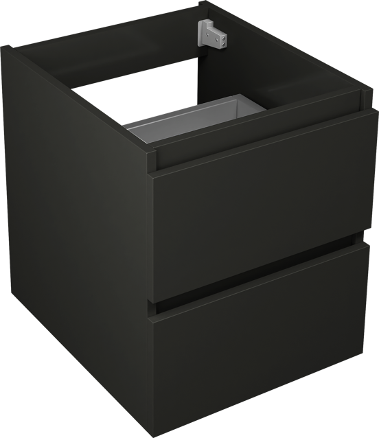 Loft mat black basin cab. 2 drawers 45cm
