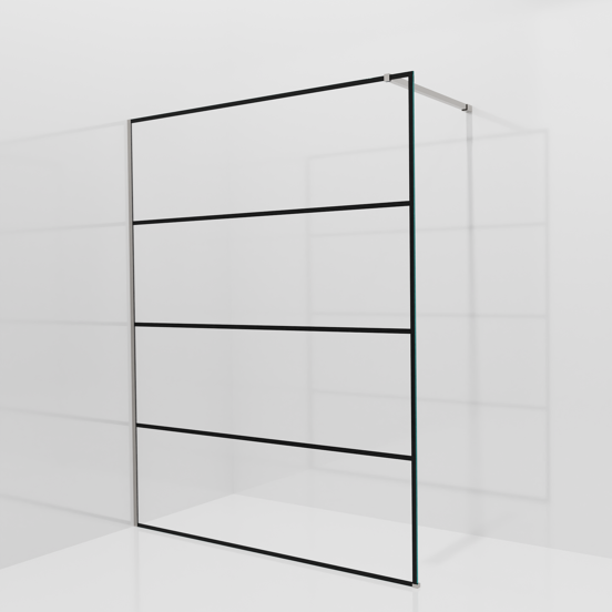 Balmani Modular douche à l'italienne: 160 x 200 cm, Lined, avec coating, Profil Brushed Inox
