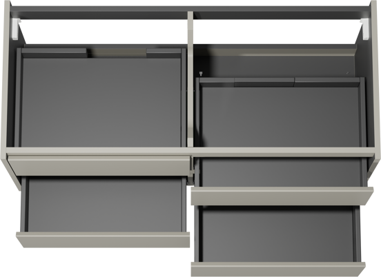 Storke Seda zwevende wastafelonderkast 120 x 52 cm zijdegrijs 4 lades