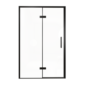 Balmani Senses Design douche draaideur links 140 cm x 210 cm Helder glas, Zwarte profielen