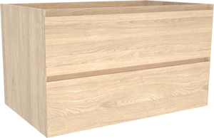 Balmani Mitra meuble sous-vasque suspendu 90 x 55 cm plaqué chêne naturel 2 tiroirs