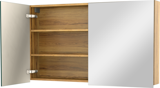 Balmani Lucida Spiegelschrank Bad: 120 x 72 cm, Teak