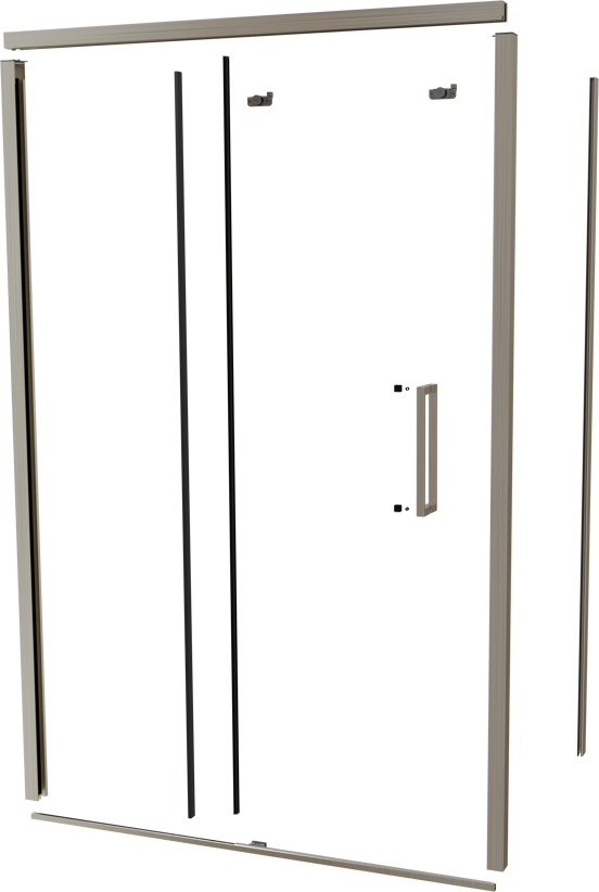 Balmani Senses Design 140 cm links douchecabine met schuifdeur profielenset brushed coolmetal