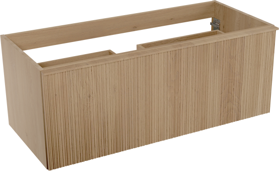 Balmani Forma zwevende wastafelonderkast 120 x 55 cm naturel eiken 2 lades vert. asym. groef