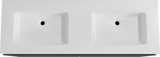 Storke Edge staand badmeubel 150 x 52 cm mat zwart met Mata High dubbele wastafel in solid surface mat wit