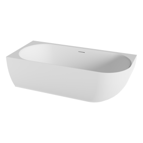 Balmani Forte tweepersoons hoekbad links 175 x 78 cm Solid Surface mat wit