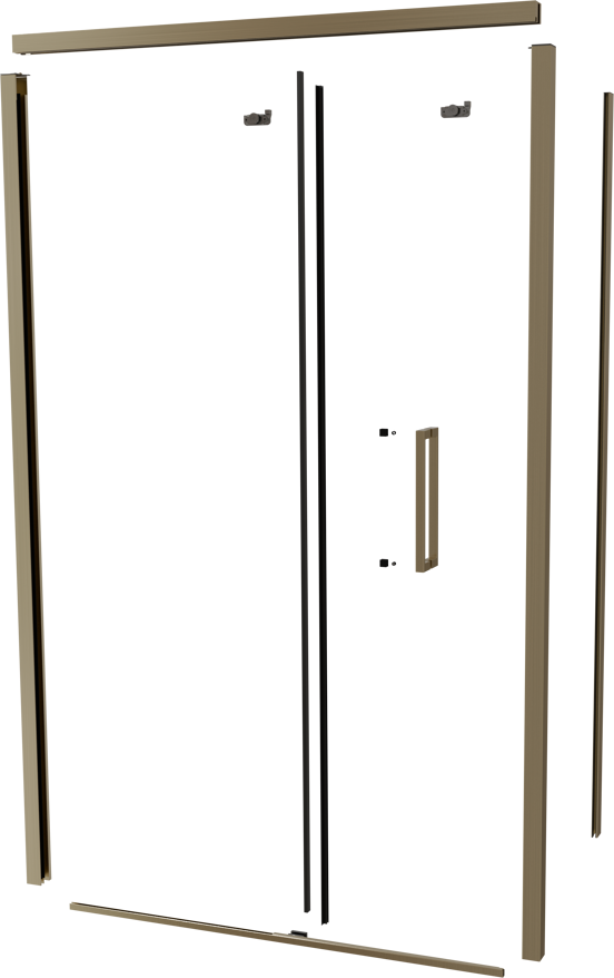 Balmani Senses Design 120 cm links douchecabine met schuifdeur profielenset brushed champagne gold