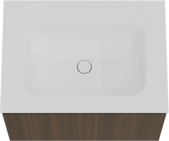 Balmani Sfera meuble salle de bains suspendu 75 x 55 cm eucalyptus avec Tablo Strada plan simple en marbre composite blanc brillant