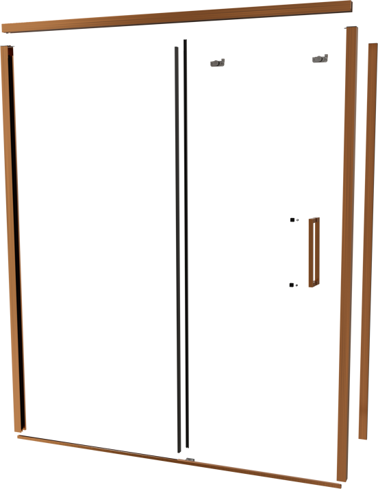 Balmani Senses Design 180 cm links douchehoek met schuifdeur profielenset brushed rosegold