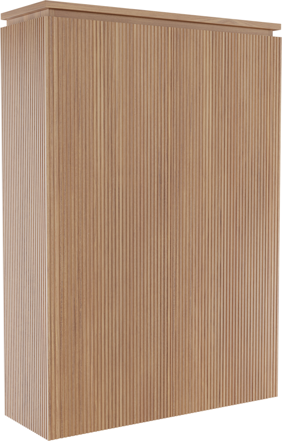 Balmani Eclips zwevende kolomkast Teakhout 90 x 32 x 130 cm vert. sym. groef