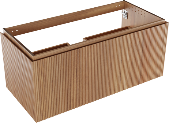 Balmani Eclips meuble sous-lavabo suspendu 120 x 55 cm Teck 2 tiroirs Nervure sym. vert.