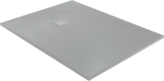 Balmani Vega douchebak 120 x 90 cm composietmarmer donkergrijs leisteenstructuur