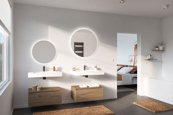 Storke Edge Modulo zwevende wastafelonderkast 75 x 48 cm ruw eiken 1 lade