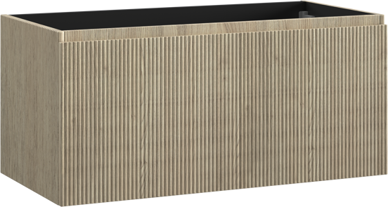 Storke Ribs meuble sous-lavabo suspendu 105 x 52 cm chêne brut 2 tiroirs