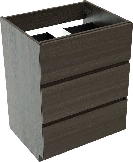 Storke Edge staande wastafelonderkast 65 x 52 cm donkere eik 3 lades