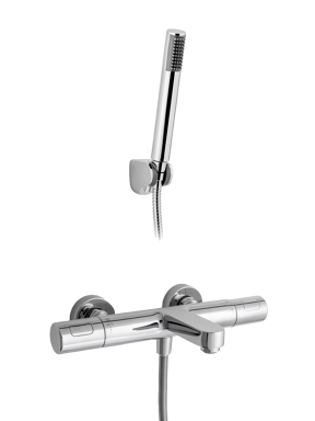 Blaufoss Apollo robinet de bain robinet thermostatique montage mural extérieur chrome brillant