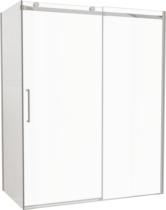 Luca Varess Boltano Eckdusche Schiebetür mit fixierter Seitenwand, 160 x 90 cm, Klarglas, Profil Chrom