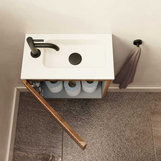 Storke Ribs meuble lave-mains suspendu 40 x 22 cm noyer