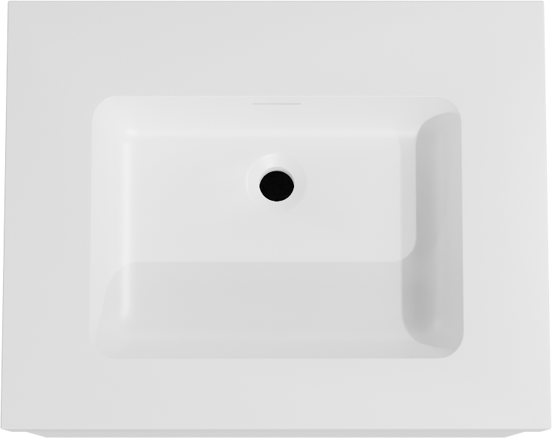 Storke Edge zwevend badkamermeubel 65 x 52 cm mat wit met Mata High enkele wastafel in solid surface mat wit