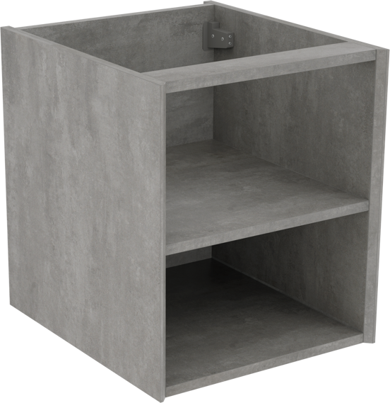 Storke Edge zwevende wastafelonderkast 45 x 52 cm beton donkergrijs met 2 open nissen