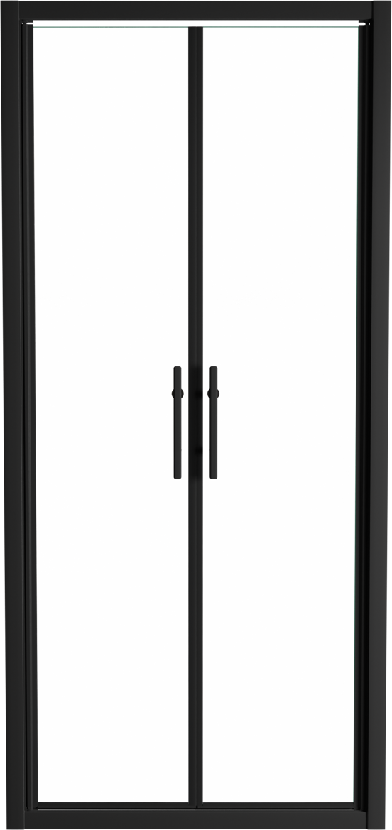 Linie Cadiz Dusche Pendeltür 90 cm x 190 cm Klarglas matt Schwarz profil