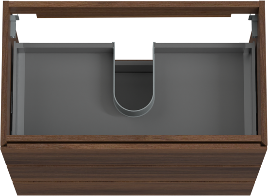 Storke Edge stehender Waschbeckenunterschrank: 80 x 46 cm, Nussbaum, 3 Schubladen