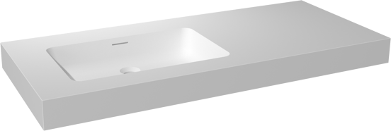 Storke Mata High Waschtisch, links, Solid Surface matt, 120 x 52 cm