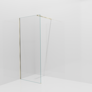 Balmani Modular douche à l'italienne: 90 x 200 cm, Verre transparent, Profil Brushed Champagne Gold
