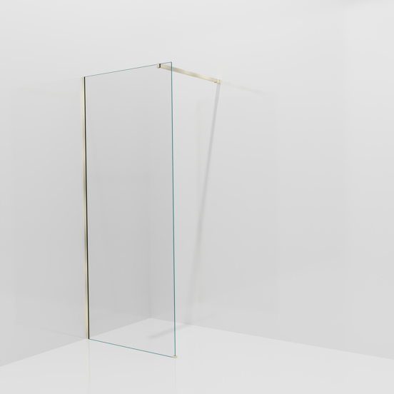 Balmani Modular Walk-In Dusche: 90 x 200 cm, Klarglas, Profil Brushed Champagne Gold