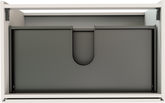 Storke Edge stehender Waschbeckenunterschrank: 85 x 52 cm, Weiß matt, 3 Schubladen