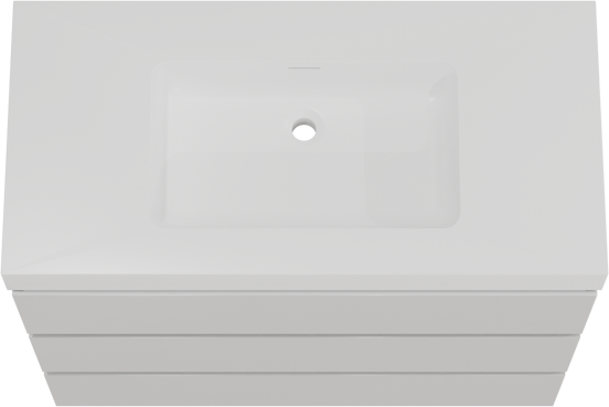 Storke Edge staand badkamermeubel 105 x 52 cm glanzend wit met Mata High enkele wastafel in solid surface mat wit