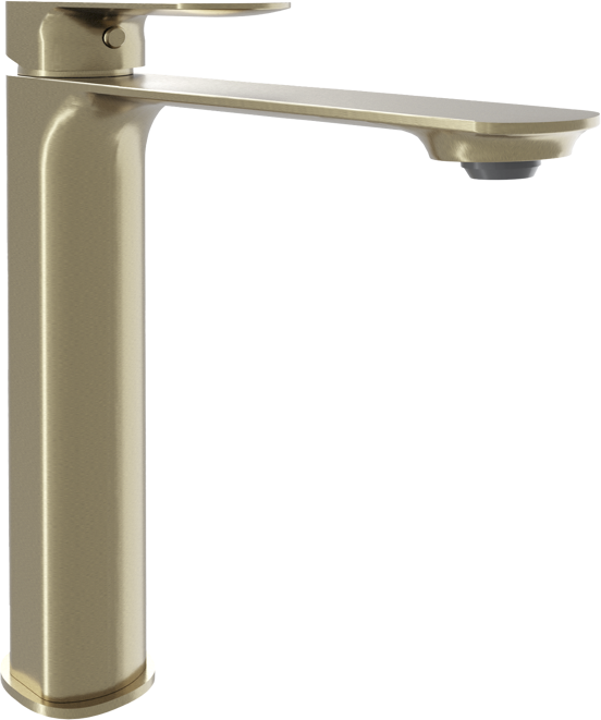 Blaufoss Bodan verhoogde wastafelkraan brushed champagne gold