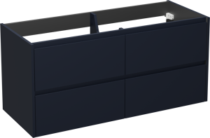 Storke Seda meuble sous-vasque suspendu 130 x 52 cm bleu nuit 4 tiroirs