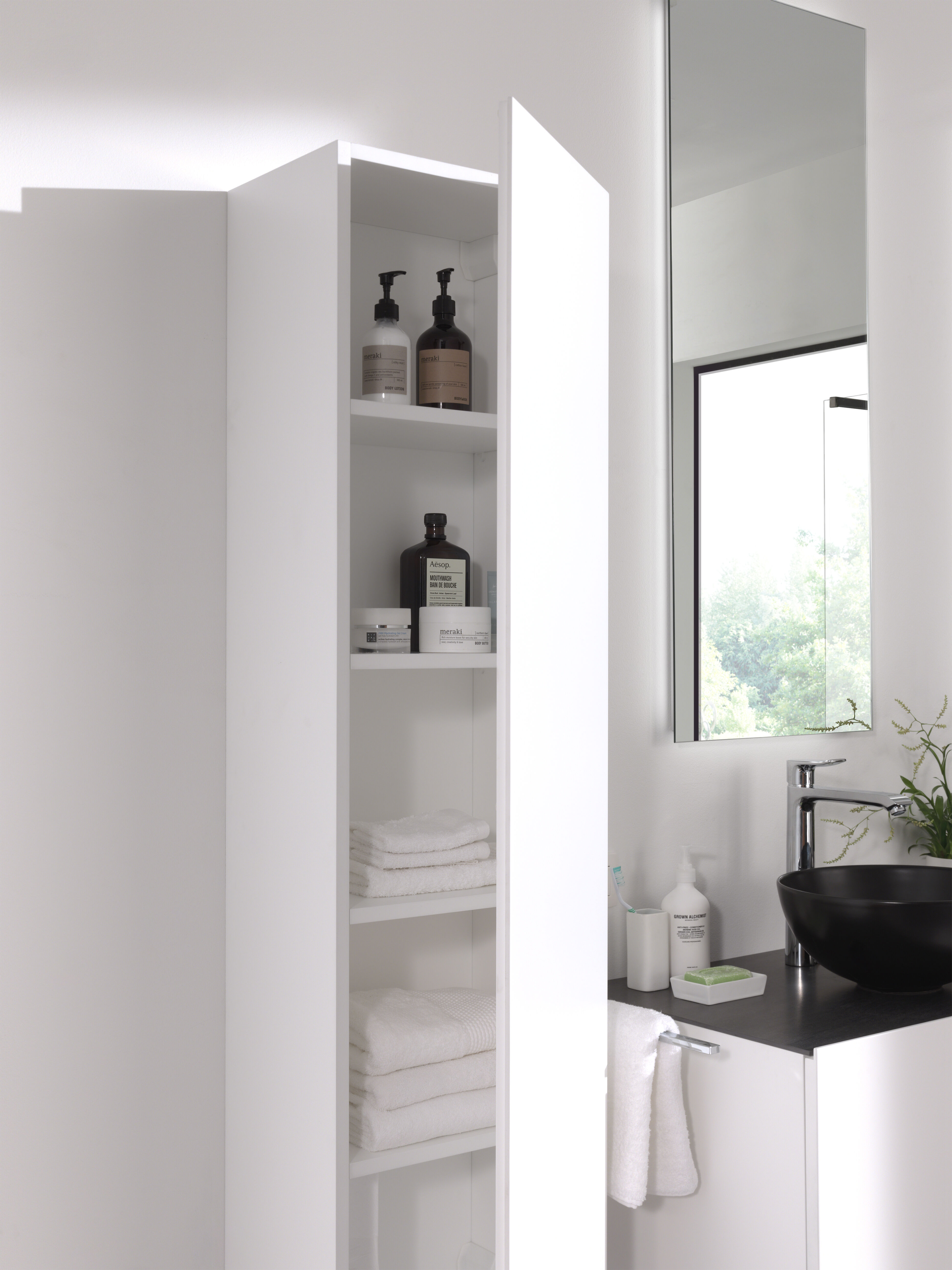 Marque  - Movian Argenton Blanc Colonne de salle de bain 30 x 27 x 140 cm 