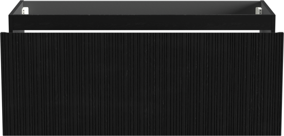 Storke Ribs hängender Waschbeckenunterschrank: 120 x 52 cm, Eiche Schwarz, 2 Schubladen