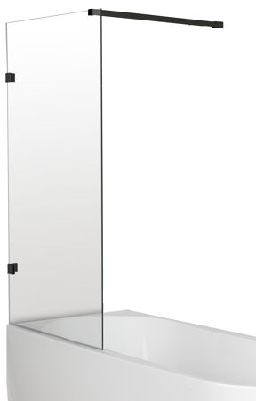 Luca Varess Solid enkele badwand 80 cm helder glas mat zwart profiel