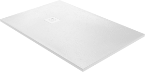 Balmani Vega douchebak 120 x 80 cm composietmarmer mat wit leisteenstructuur