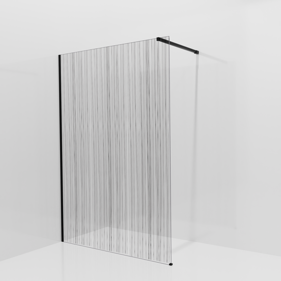 Balmani Modular inloopdouche: 140 x 200 cm, Mikado, Mat zwarte profielen