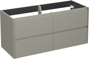 Storke Seda meuble sous-vasque suspendu 130 x 52 cm soie grise 4 tiroirs