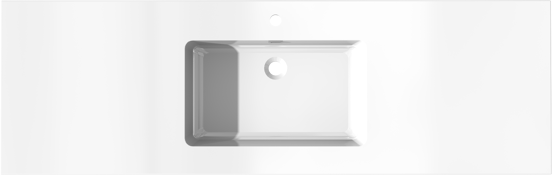 Storke Diva enkele wastafel glanzend composiet marmer 165 x 52 cm