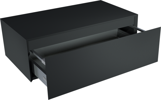 Balmani Mitra Elements hängender Waschbeckenunterschrank: 90 x 50 cm, Schwarz matt, 1 Schublade