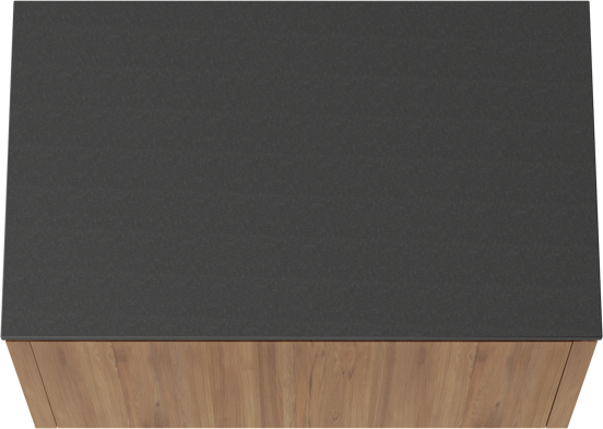 Balmani Eclips meuble salle de bains suspendu 90 x 55 cm Teck avec Stretto tablette simple en Granit noir