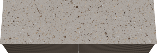 Balmani Forma meuble salle de bains suspendu 180 x 55 cm chêne noir avec Stretto tablette simple ou double en terrazzo greige terrazzo, Nervure droite symétrique verticale