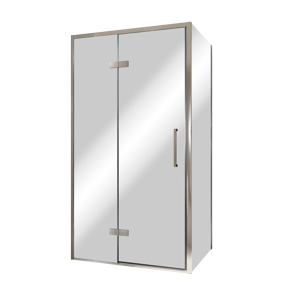 Balmani Senses Design douchehoek met linkse draaideur en vaste zijwand, 100 x 100 cm, Reflex spiegelglas, Chroom profielen