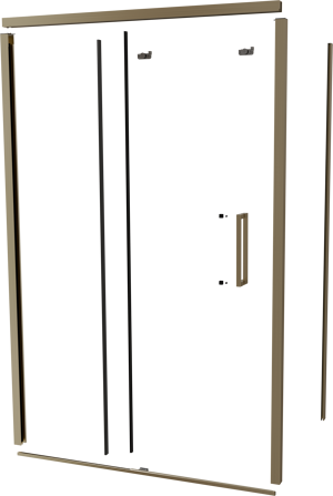 Balmani Senses Design 140 cm links douchehoek met schuifdeur profielenset brushed champagne gold