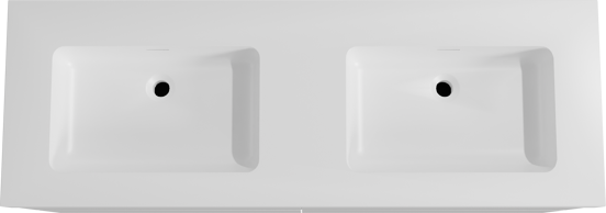 Storke Edge zwevend badmeubel 150 x 52 cm hoogglans wit met Mata High dubbele wastafel in solid surface mat wit