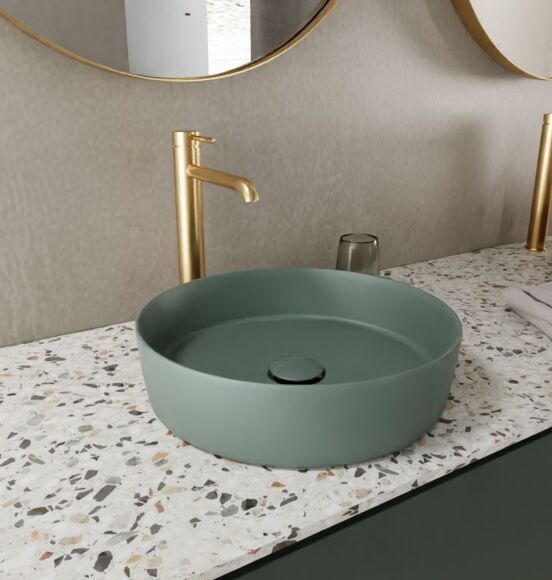 Balmani Fiyi vasque à poser Solid Surface Forest mat rond Ø 39 cm